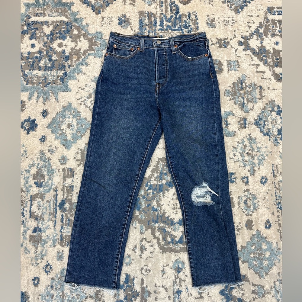Levi's Jeans Women's 30 Dark Wash Wedgie Straight High Rise Button Fly Denim